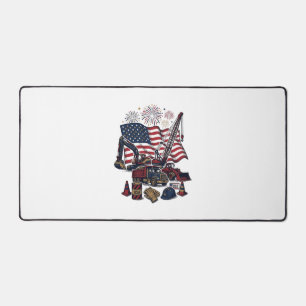 Patriotic Construction USA Vintage Desk Mat