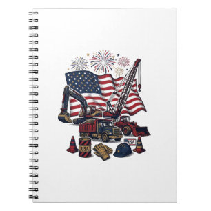 Patriotic Construction USA Vintage Notebook
