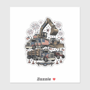 Patriotic Construction Vehicles Vintage Shirt Desi