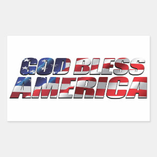 Patriotic Cool and Awesome God Bless America Rectangular Sticker