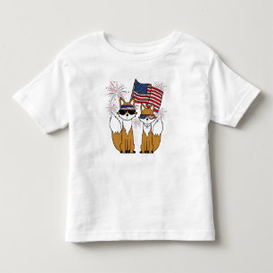 Patriotic Cool Foxes Toddler T-Shirt