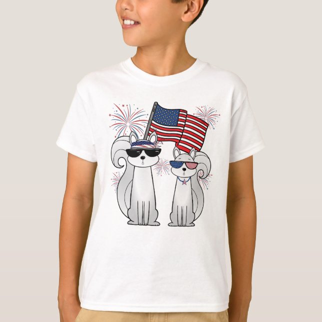Patriotic Cool Squirrels T-Shirt (Front)