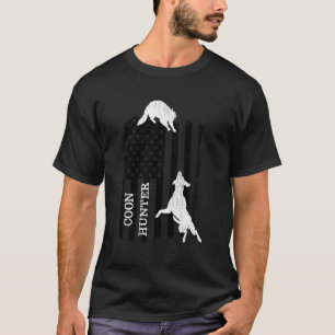 Patriotic Coon Hunting Dogs American Flag T-Shirt