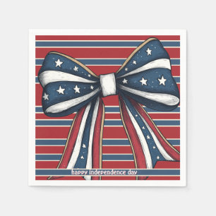 Patriotic Coquette Bow with Stars and Stripes  Napkin