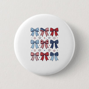 Patriotic Coquette Bows Vintage Vector Design_1 6 Cm Round Badge