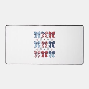 Patriotic Coquette Bows Vintage Vector Design_1 Desk Mat