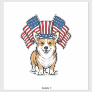 Patriotic Corgi Dog Vintage Engraving Shirt Design