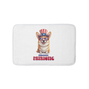 Patriotic Corgi - Pawsitively Patriotic Bath Mat