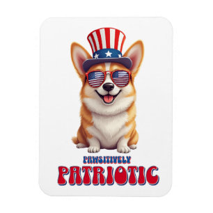 Patriotic Corgi - Pawsitively Patriotic  Magnet