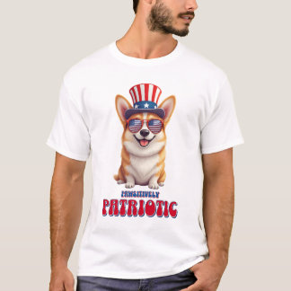 Patriotic Corgi - Pawsitively Patriotic  T-Shirt