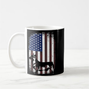 Patriotic Corgi Puppy Aamerican Flag Dom Coffee Mug
