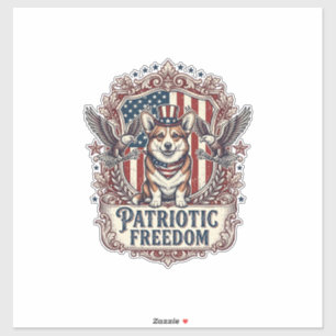Patriotic Corgi Vector Graphic Tee_1