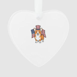 Patriotic Corgi Vintage Engraving Shirt Design_1 Ornament