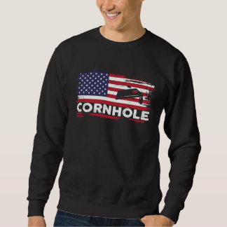 Patriotic Cornhole Player 4th Of July American Fla Sweatshirt