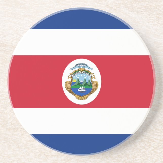 Patriotic Costa Rica Flag Coaster (Front)