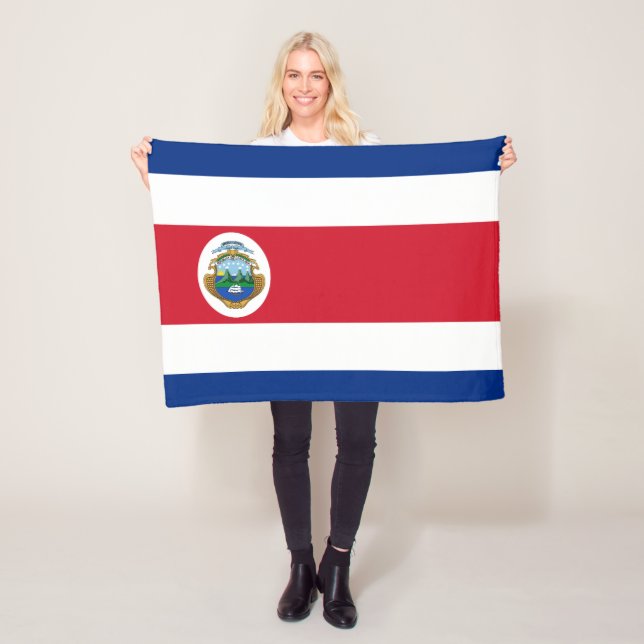 Patriotic Costa Rica Flag Fleece Blanket (In Situ)