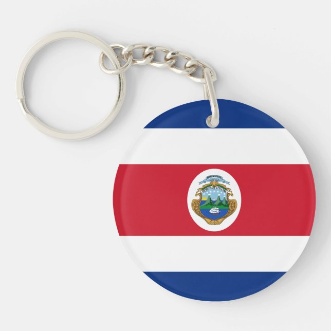 Patriotic Costa Rica Flag Key Ring (Front)