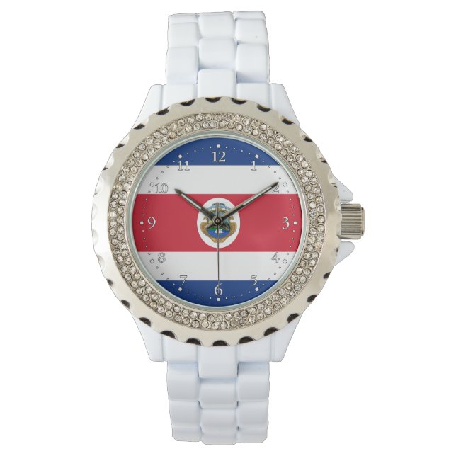 Patriotic Costa Rica Flag Watch (Front)