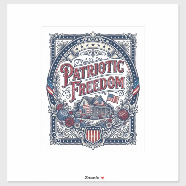 Patriotic Cottage Garden Vector Graphic Tee (Sheet)