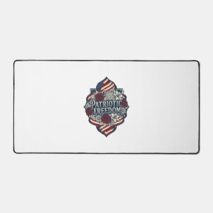 Patriotic Cottage Garden Vector Graphic Tee_1 Desk Mat