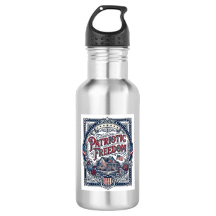 Patriotic Cottage Garden Vector Graphic Tee 532 Ml Water Bottle