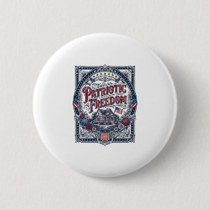 Patriotic Cottage Garden Vector Graphic Tee 6 Cm Round Badge