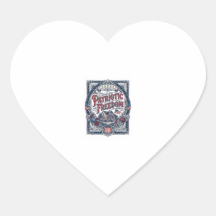 Patriotic Cottage Garden Vector Graphic Tee Heart Sticker