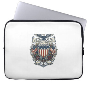 Patriotic Cottagecore America Vector Graphic Tee Laptop Sleeve