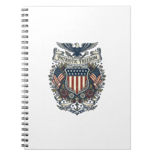 Patriotic Cottagecore America Vector Graphic Tee Notebook