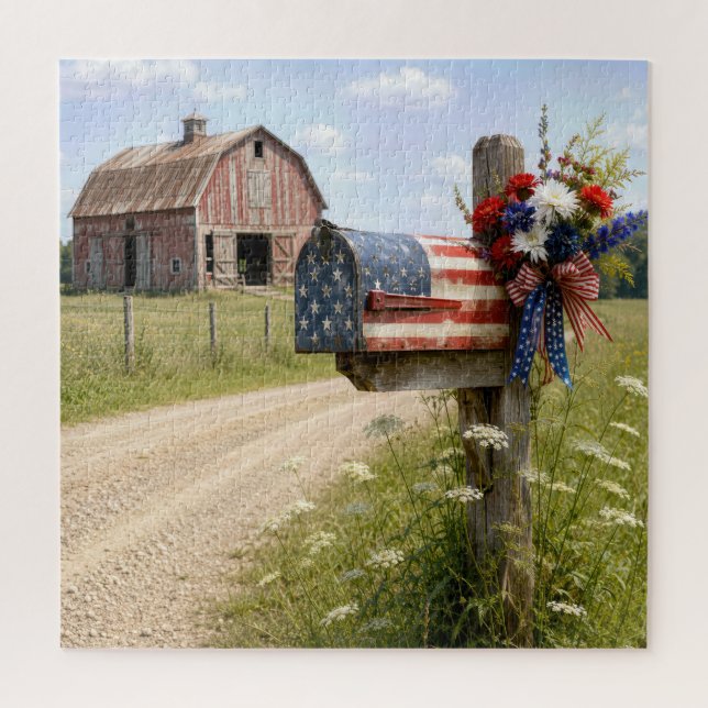 Patriotic Country Mailbox Jigsaw Puzzle (Vertical)