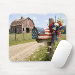 Patriotic Country Mailbox Mouse Pad