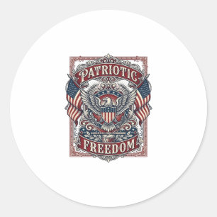 Patriotic County Parade Vector Graphic Tee_1 Classic Round Sticker