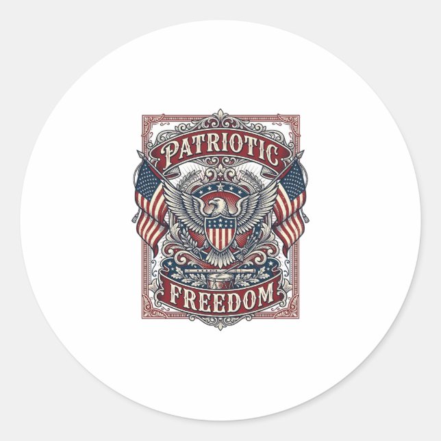 Patriotic County Parade Vector Graphic Tee_1 Classic Round Sticker (Front)