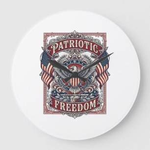 Patriotic County Parade Vector Graphic Tee_1 Large Clock