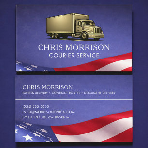 Patriotic Courier Service Truck Driver Trucking Business Card