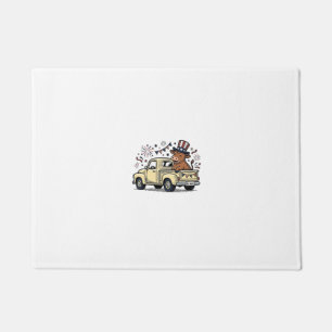 Patriotic Cow 4th of July Truck Vector Design_1 Doormat