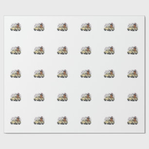 Patriotic Cow 4th of July Truck Vector Design_1 Wrapping Paper