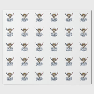 Patriotic Cow God Bless America Vintage Shirt Desi Wrapping Paper