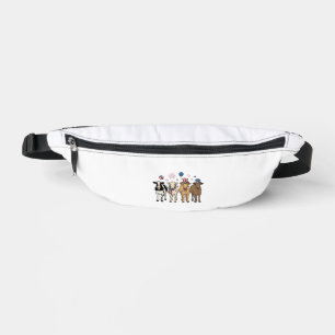 Patriotic Cow Lineup Vintage Vector Shirt Design_1 Bum Bags