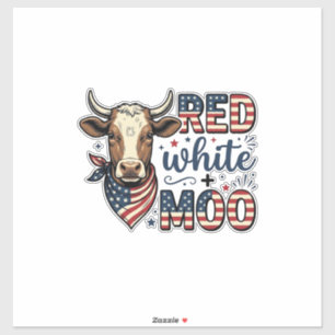 Patriotic Cow Red White Moo 4th of July Shirt Desi
