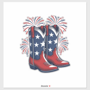 Patriotic Cowboy Boots Vintage Western Shirt Desig