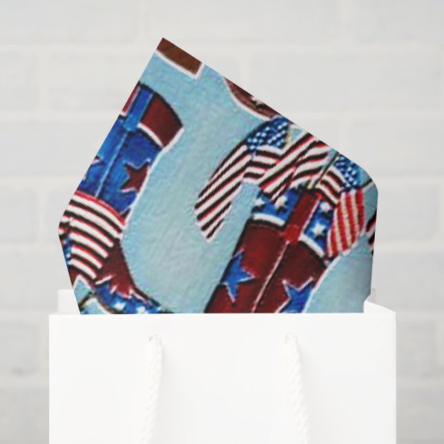 Patriotic cowboy boy boots tissue paper (Gift Bag)