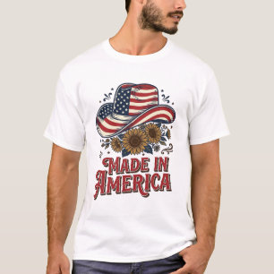 Patriotic Cowboy Hat Made in America Shirt Design_