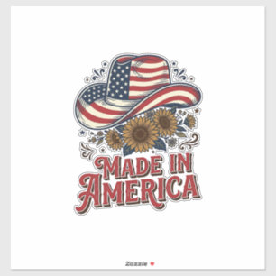 Patriotic Cowboy Hat Made in America Shirt Design_