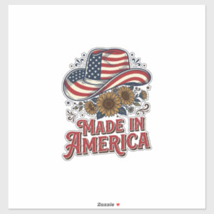 Patriotic Cowboy Hat Made in America Shirt Design_
