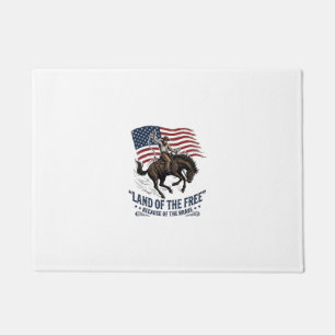 Patriotic Cowboy Land Of The Free Western Shirt De Doormat