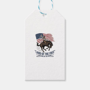 Patriotic Cowboy Land Of The Free Western Shirt De Gift Tags