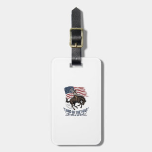 Patriotic Cowboy Land Of The Free Western Shirt De Luggage Tag