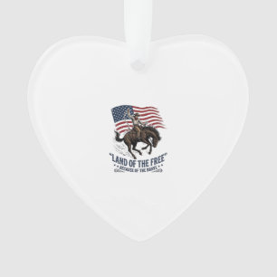 Patriotic Cowboy Land Of The Free Western Shirt De Ornament