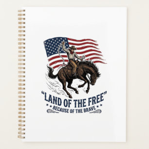 Patriotic Cowboy Land Of The Free Western Shirt De Planner